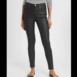 Banana Republic Women's High-rise Coated Black Skinny Ankle Jeans